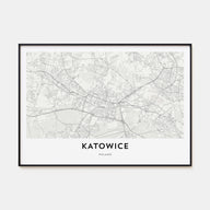 Katowice Map Landscape Poster