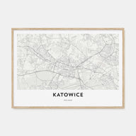Katowice Map Landscape Poster