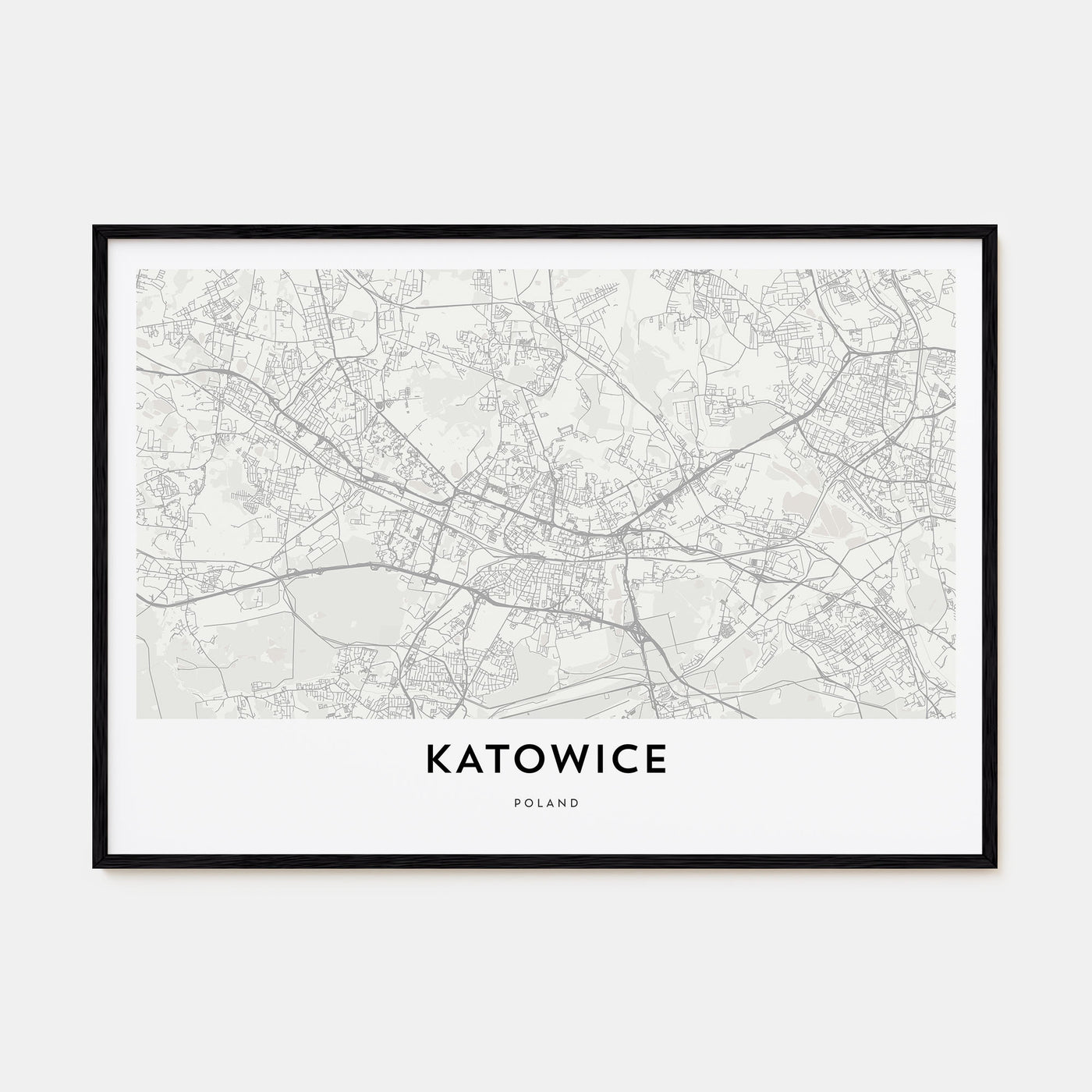 Katowice Map Landscape Poster