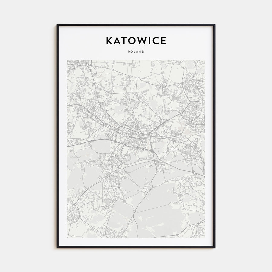 Katowice Map Portrait Poster