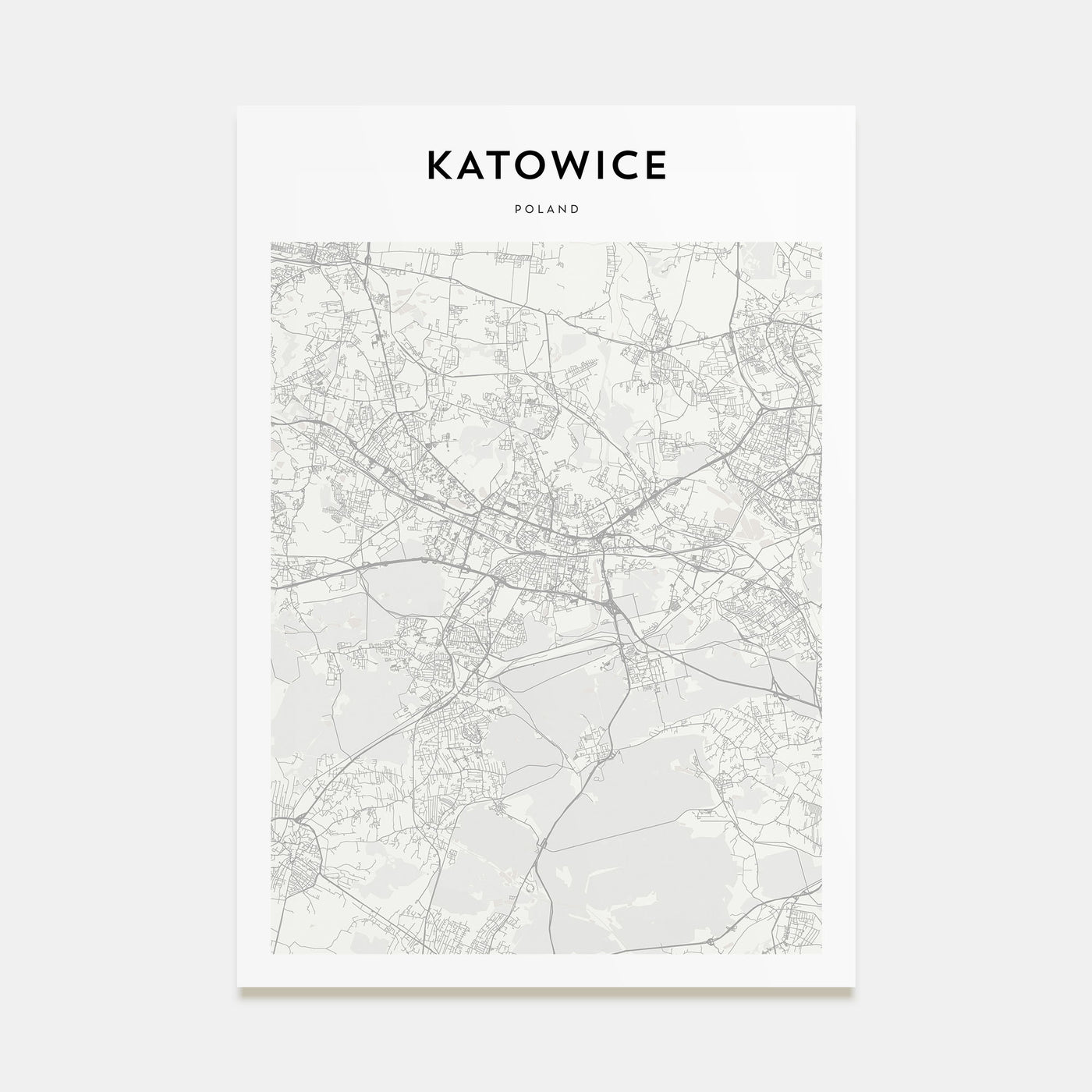Katowice Map Portrait Poster