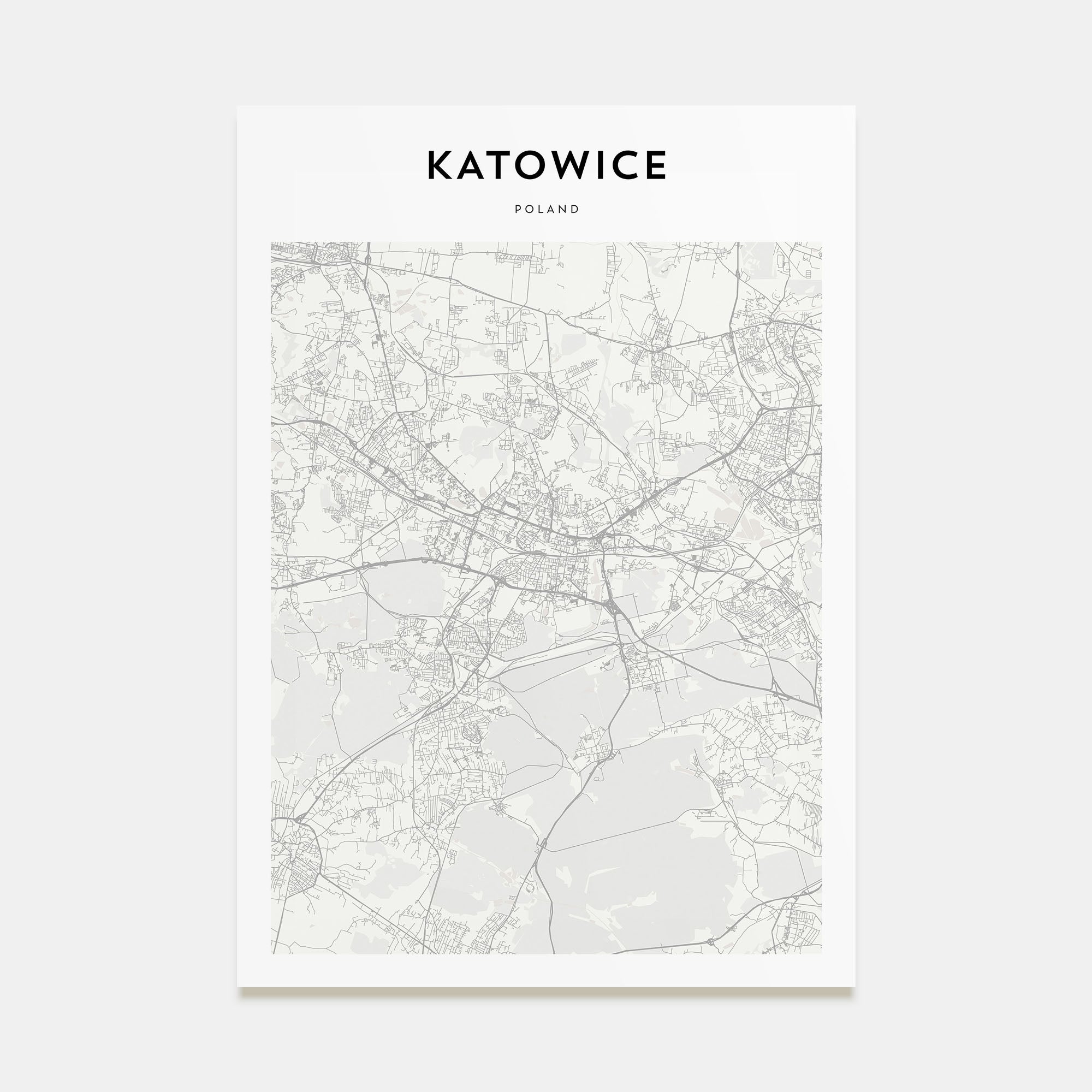 Katowice Map Portrait Poster