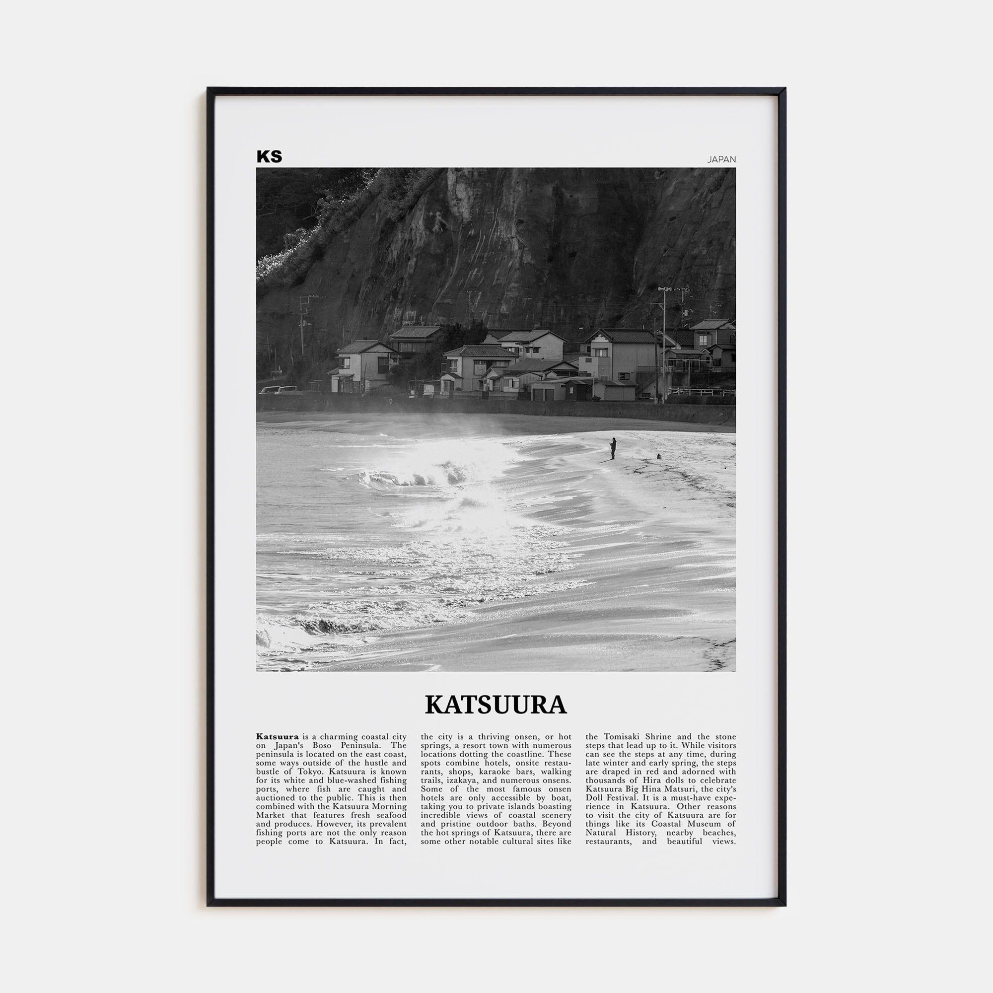 Katsuura Travel B&W Poster