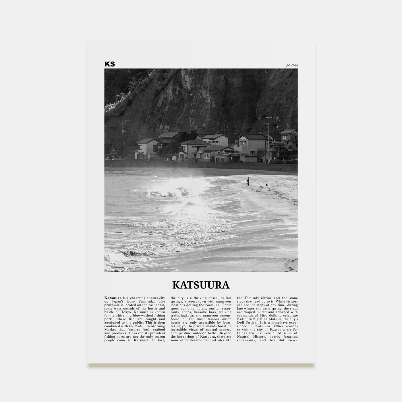 Katsuura Travel B&W Poster