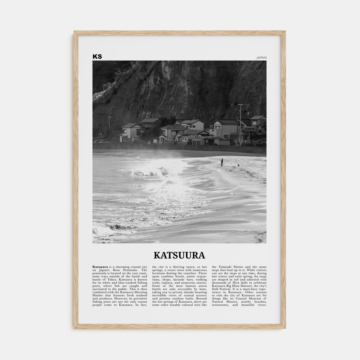 Katsuura Travel B&W Poster