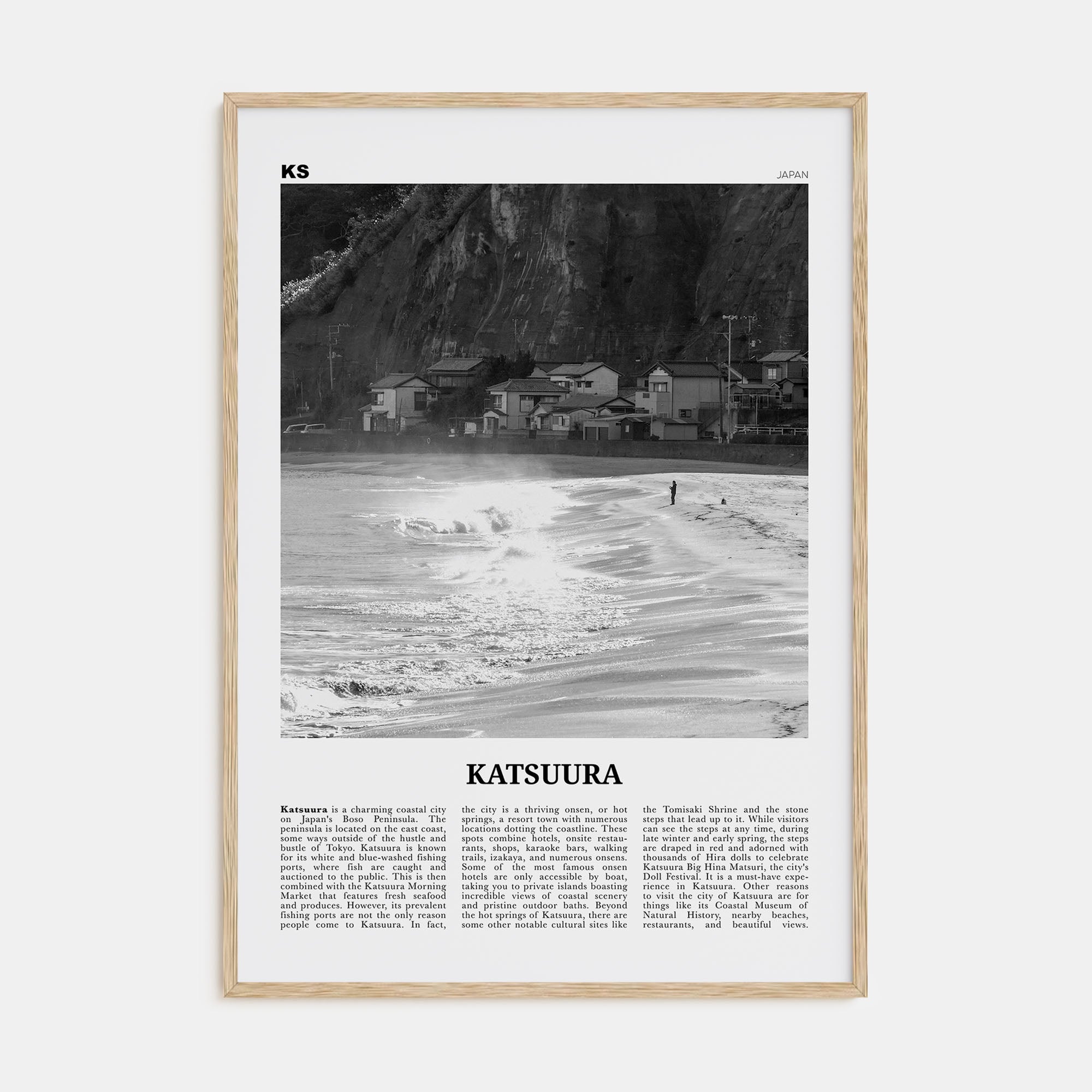 Katsuura Travel B&W Poster