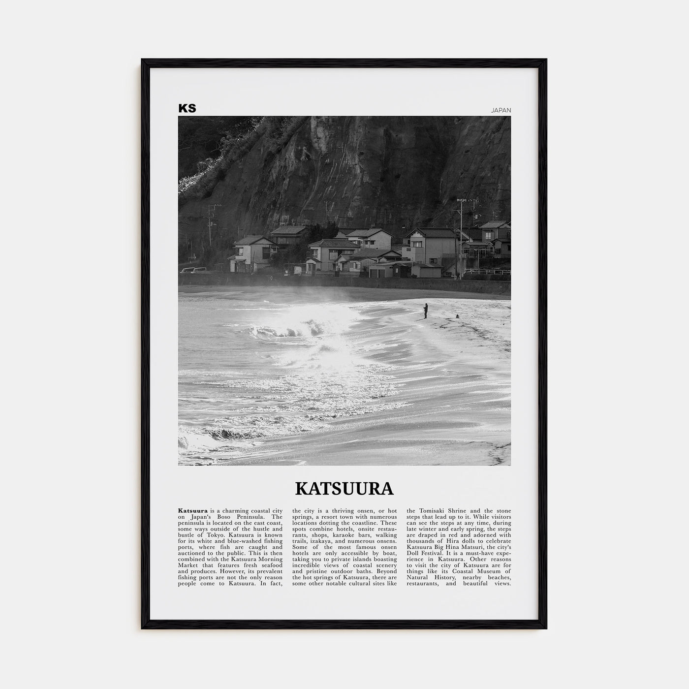 Katsuura Travel B&W Poster