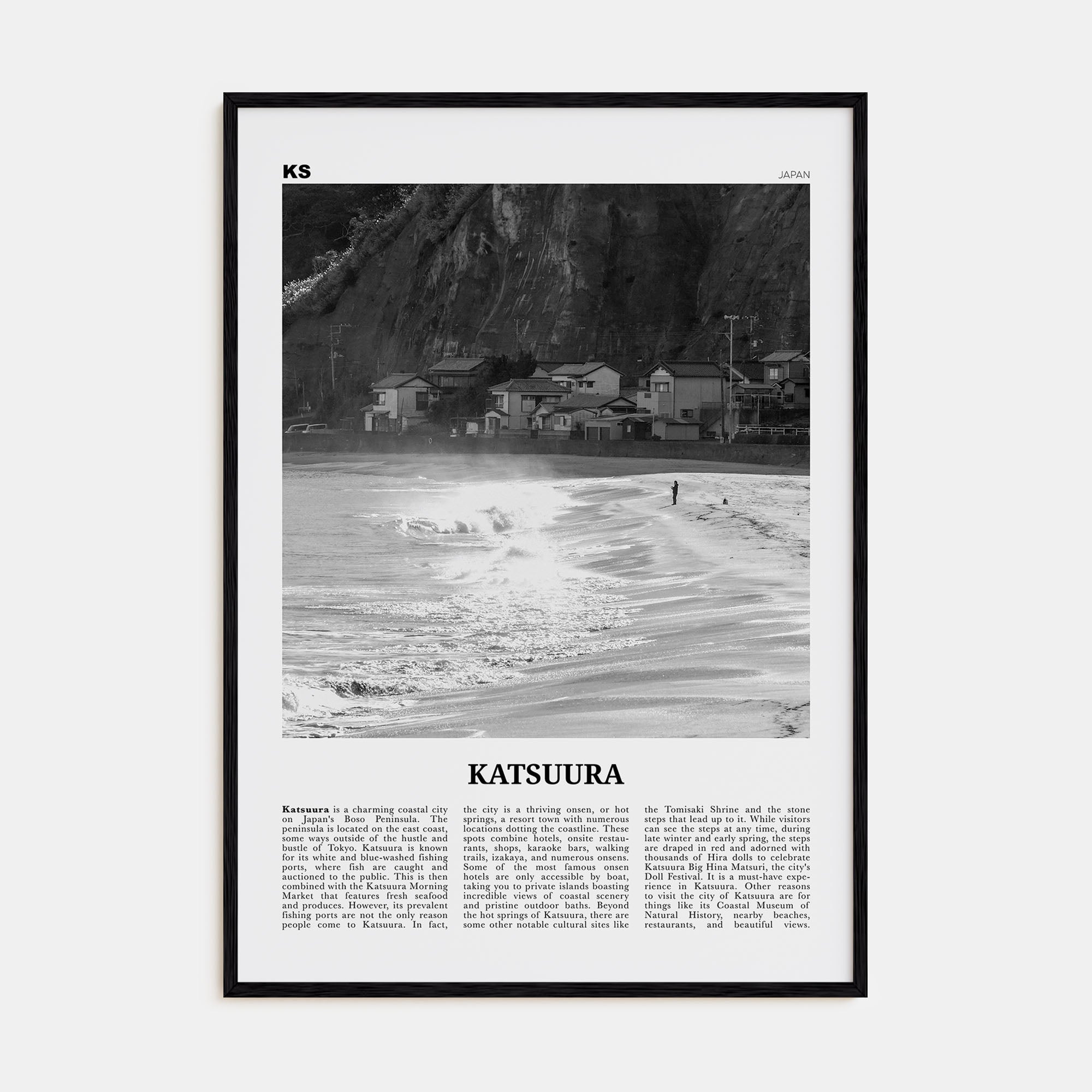 Katsuura Travel B&W Poster