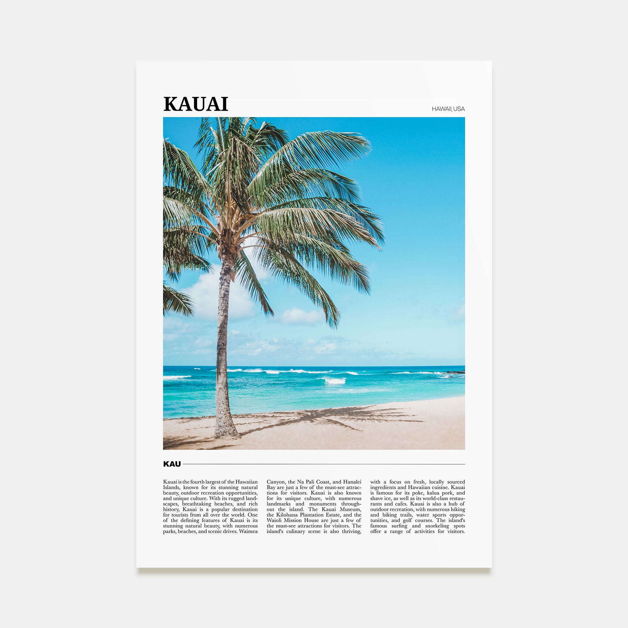 Kauai Travel Color No 2 Poster