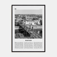 Kaunas Travel B&W Poster