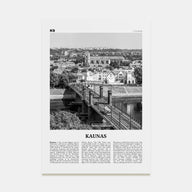 Kaunas Travel B&W Poster