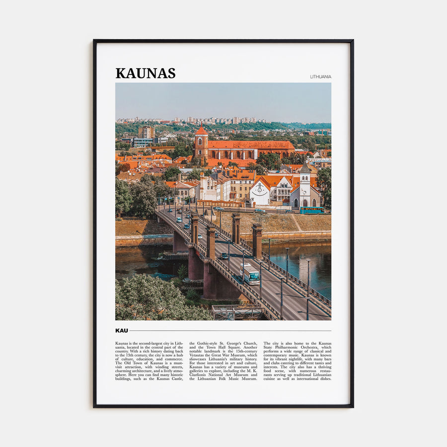 Kaunas Travel Color Poster