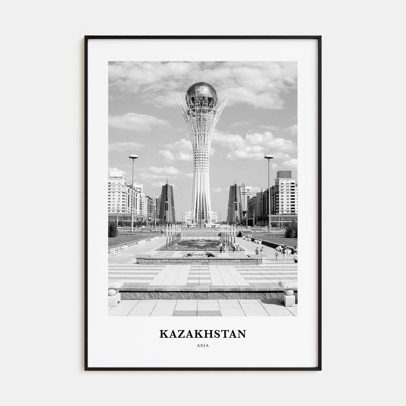 Kazakhstan Portrait B&W Poster