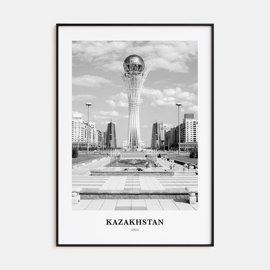 Kazakhstan Portrait B&W Poster
