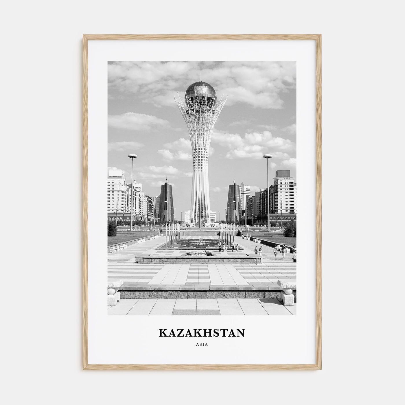 Kazakhstan Portrait B&W Poster