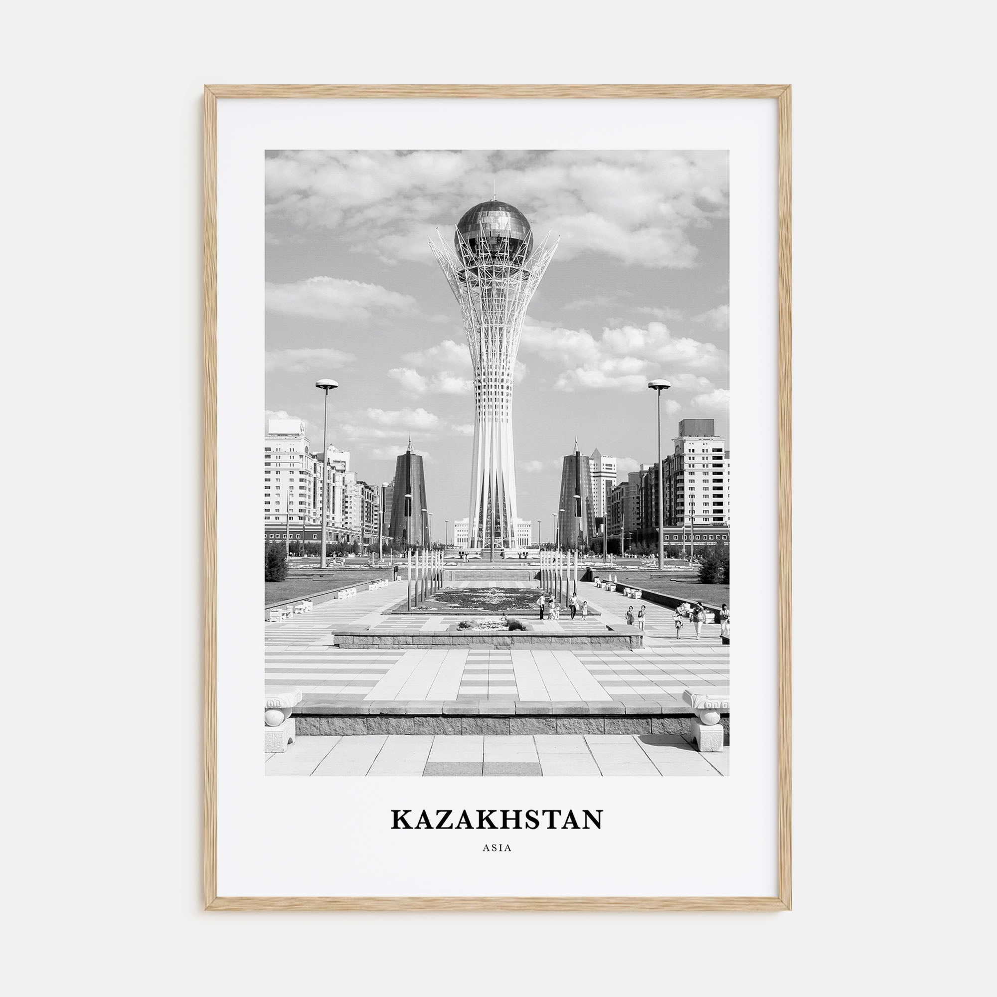 Kazakhstan Portrait B&W Poster
