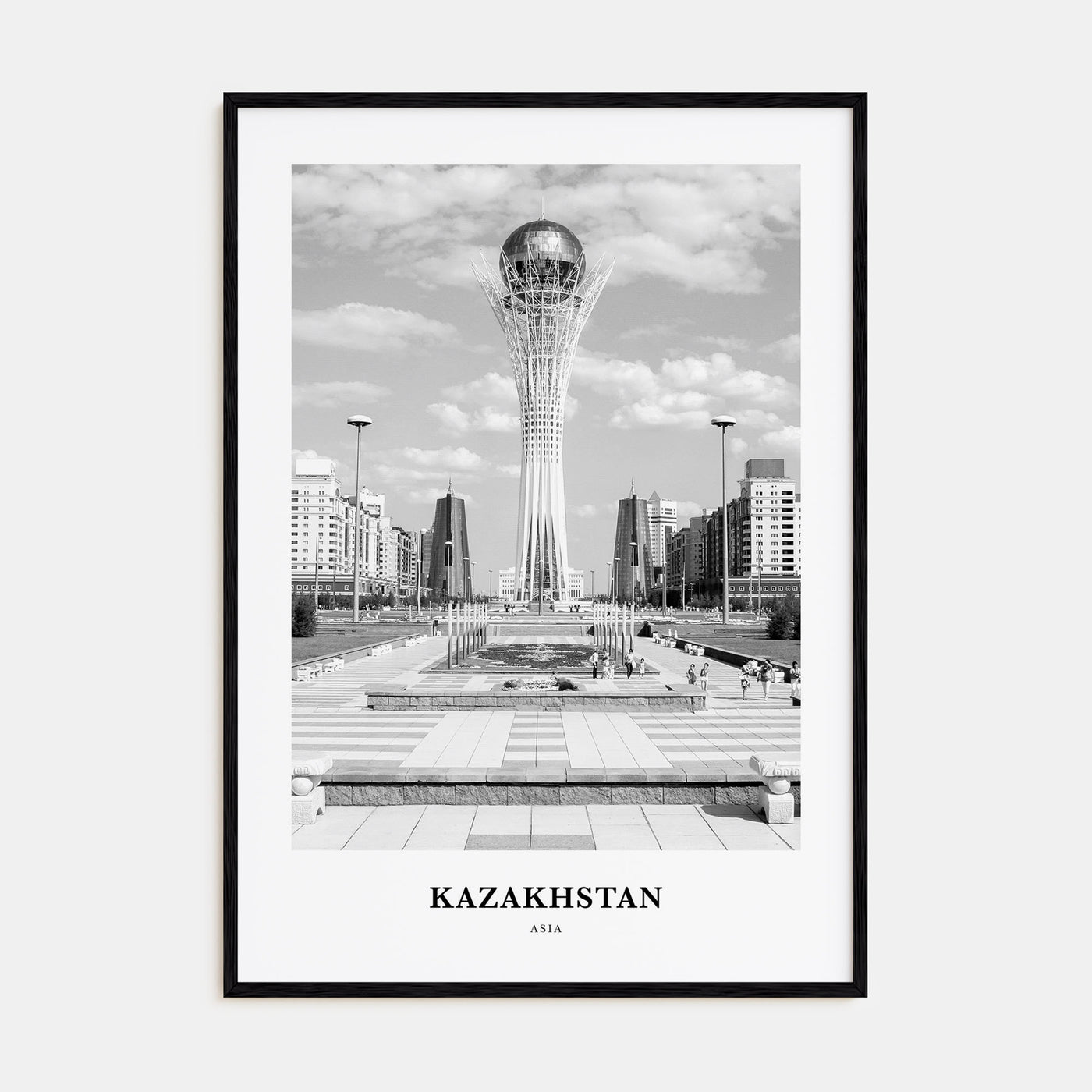 Kazakhstan Portrait B&W Poster