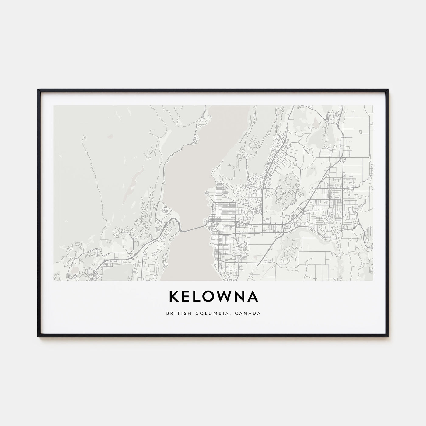 Kelowna Map Landscape Poster