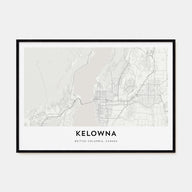 Kelowna Map Landscape Poster