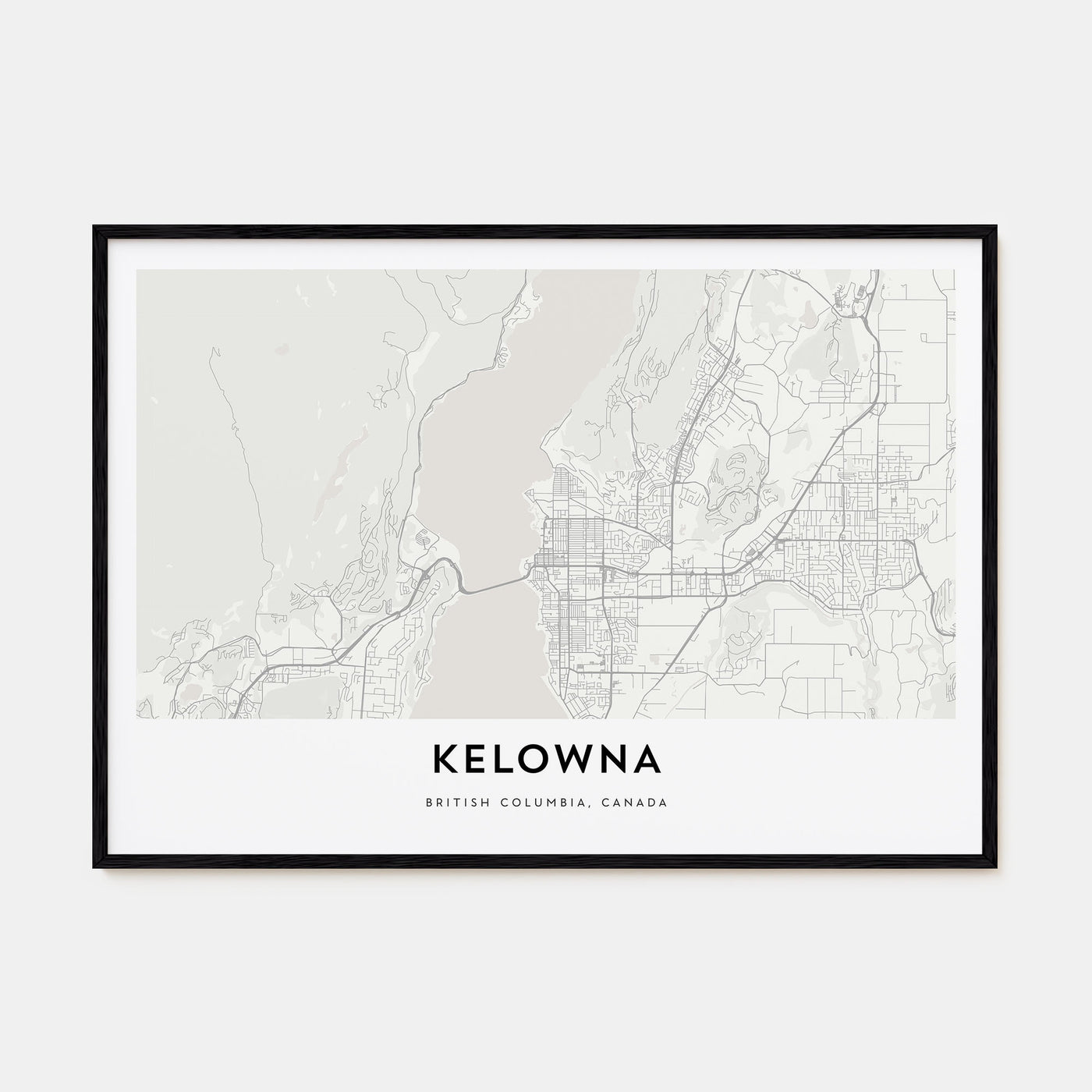 Kelowna Map Landscape Poster