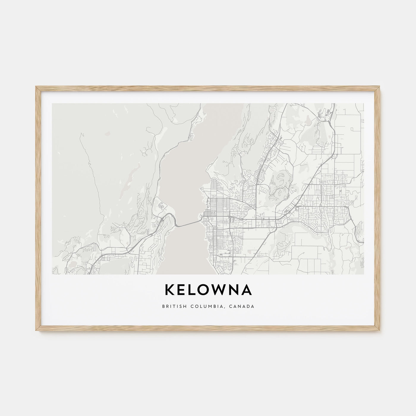 Kelowna Map Landscape Poster