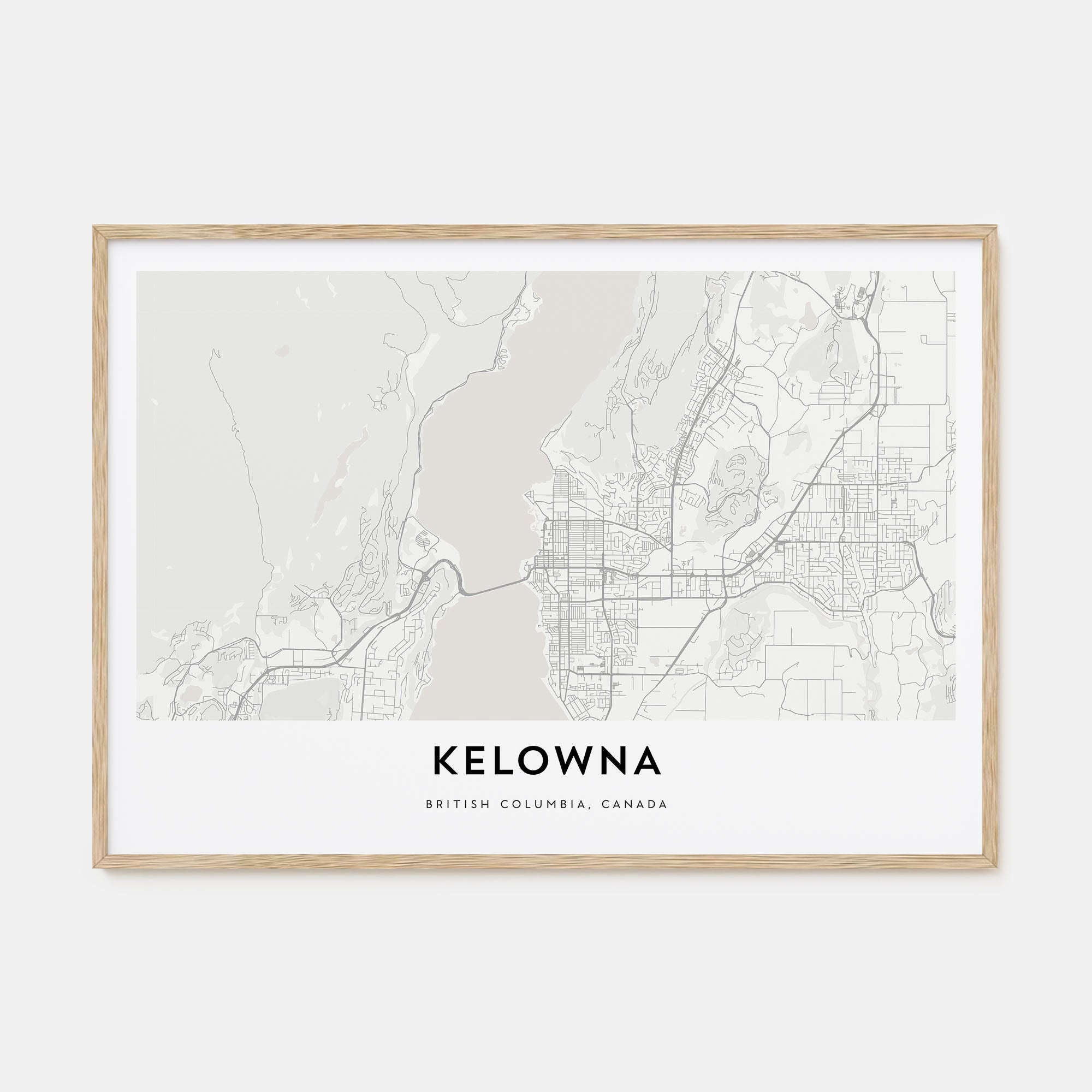 Kelowna Map Landscape Poster
