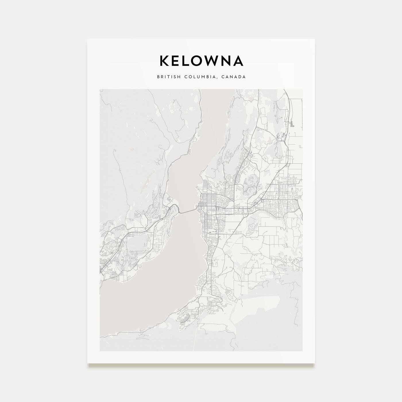 Kelowna Map Portrait Poster