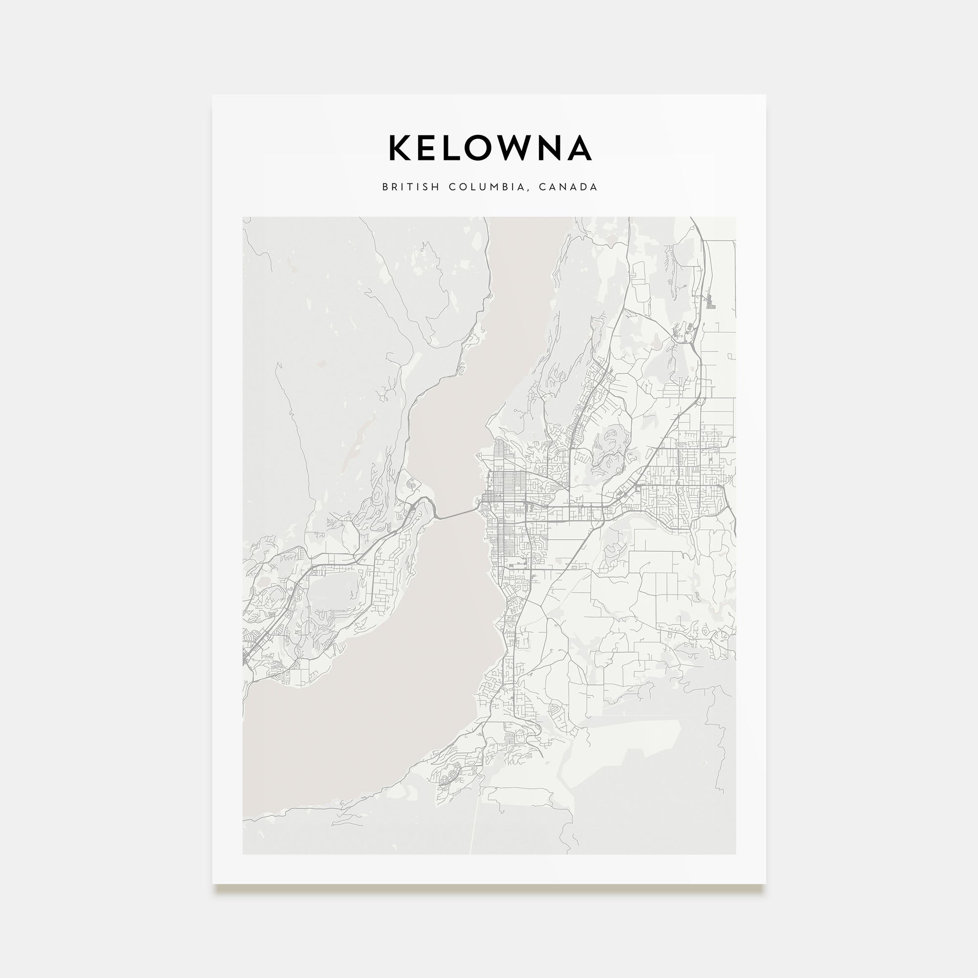 Kelowna Map Portrait Poster