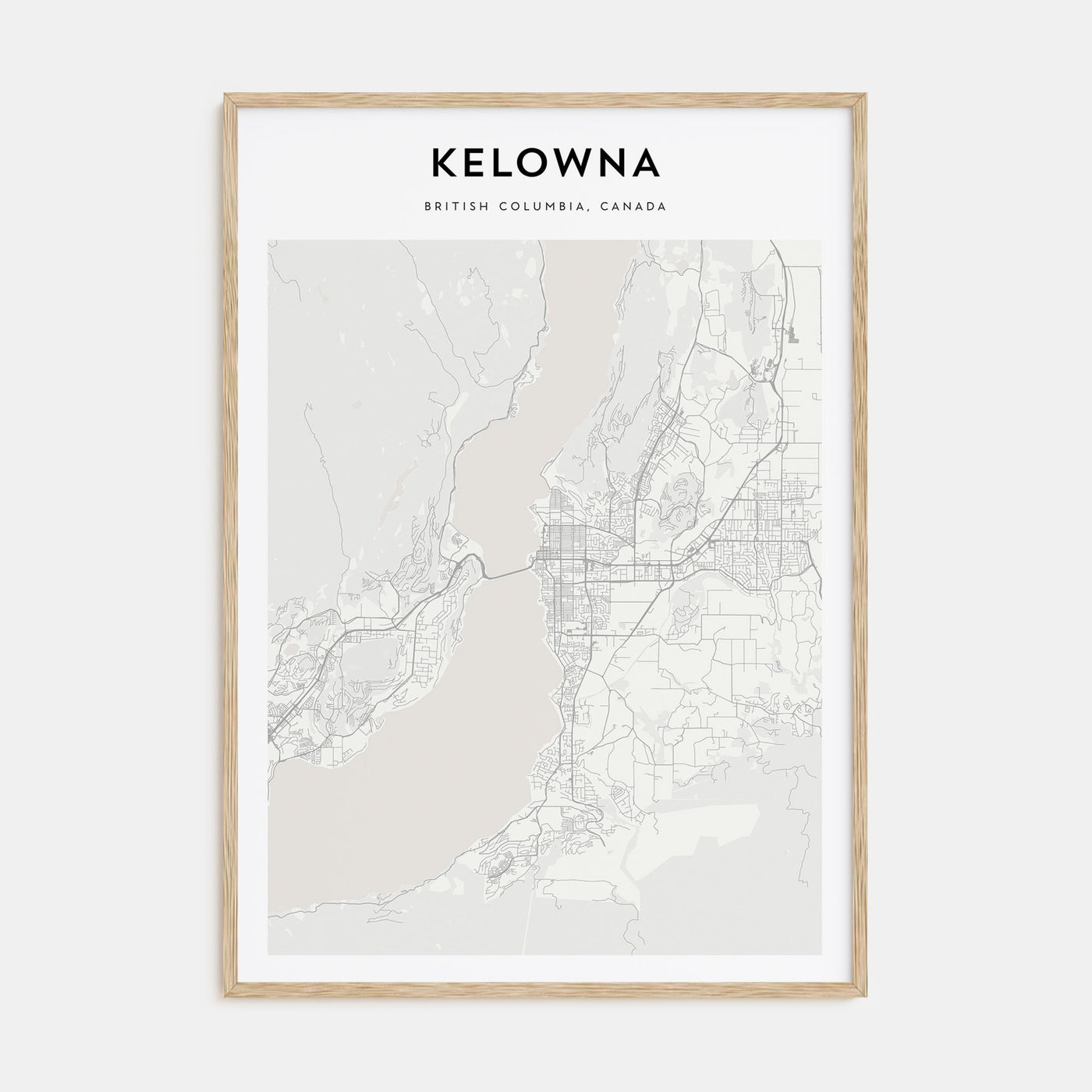 Kelowna Map Portrait Poster