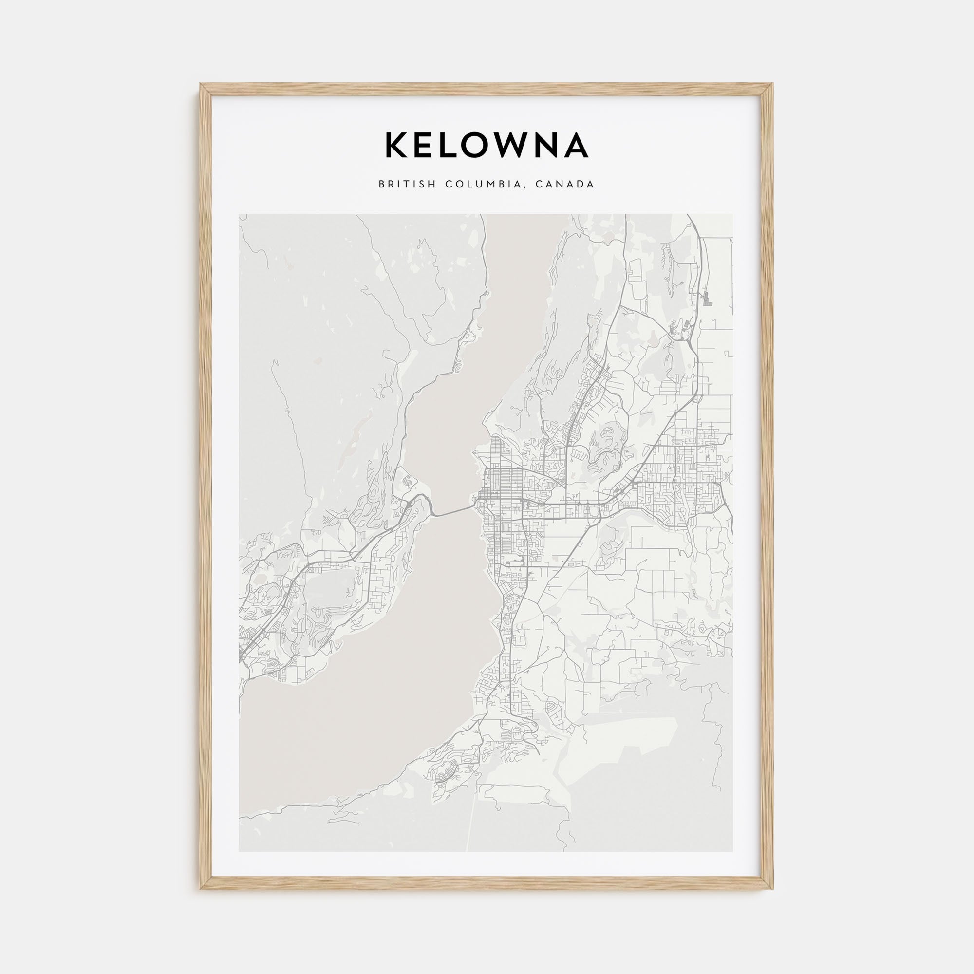 Kelowna Map Portrait Poster