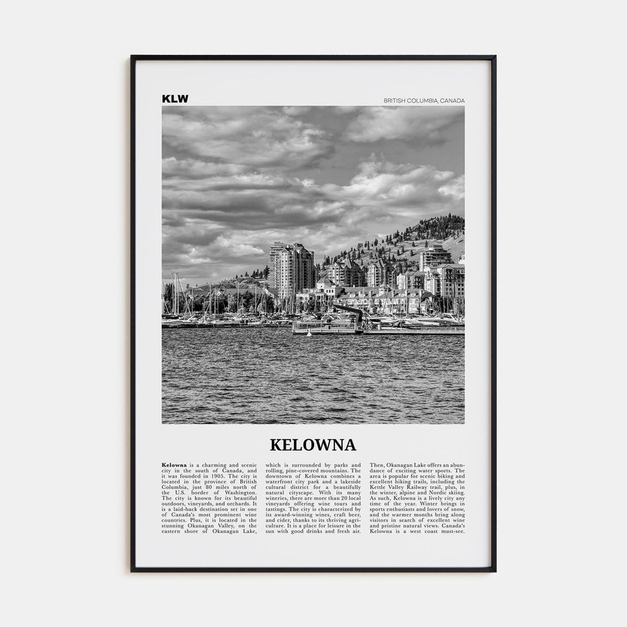 Kelowna Travel B&W Poster