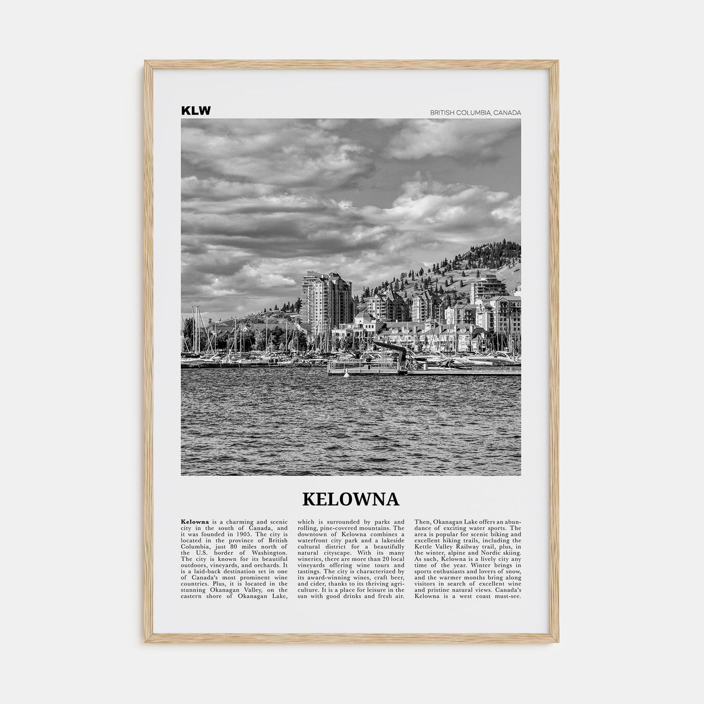 Kelowna Travel B&W Poster