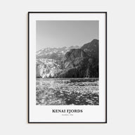 Kenai Fjords National Park Portrait B&W Poster