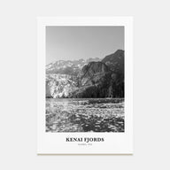 Kenai Fjords National Park Portrait B&W Poster