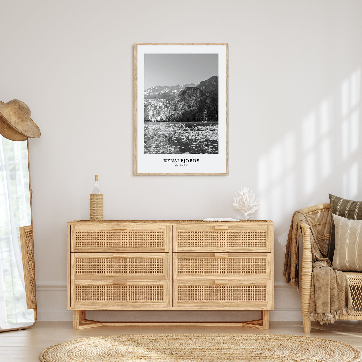 Kenai Fjords National Park Portrait B&W Poster