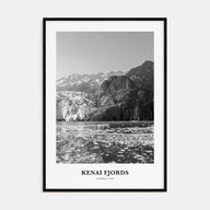 Kenai Fjords National Park Portrait B&W Poster