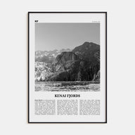 Kenai Fjords National Park Travel B&W Poster