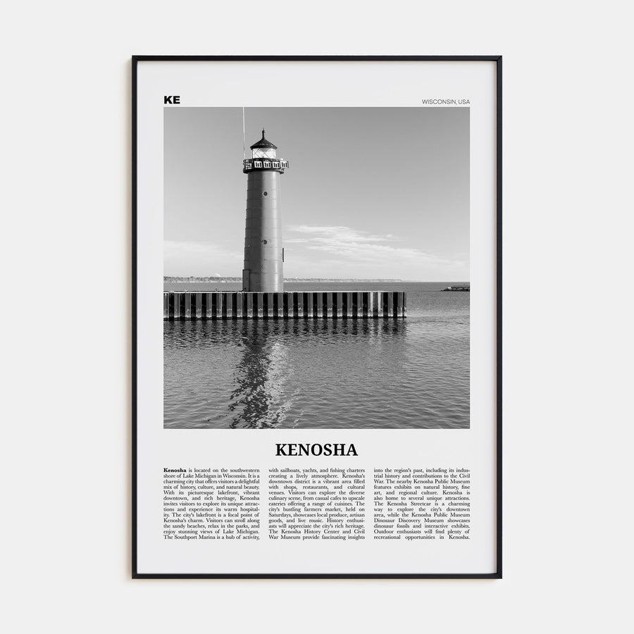 Kenosha Travel B&W Poster