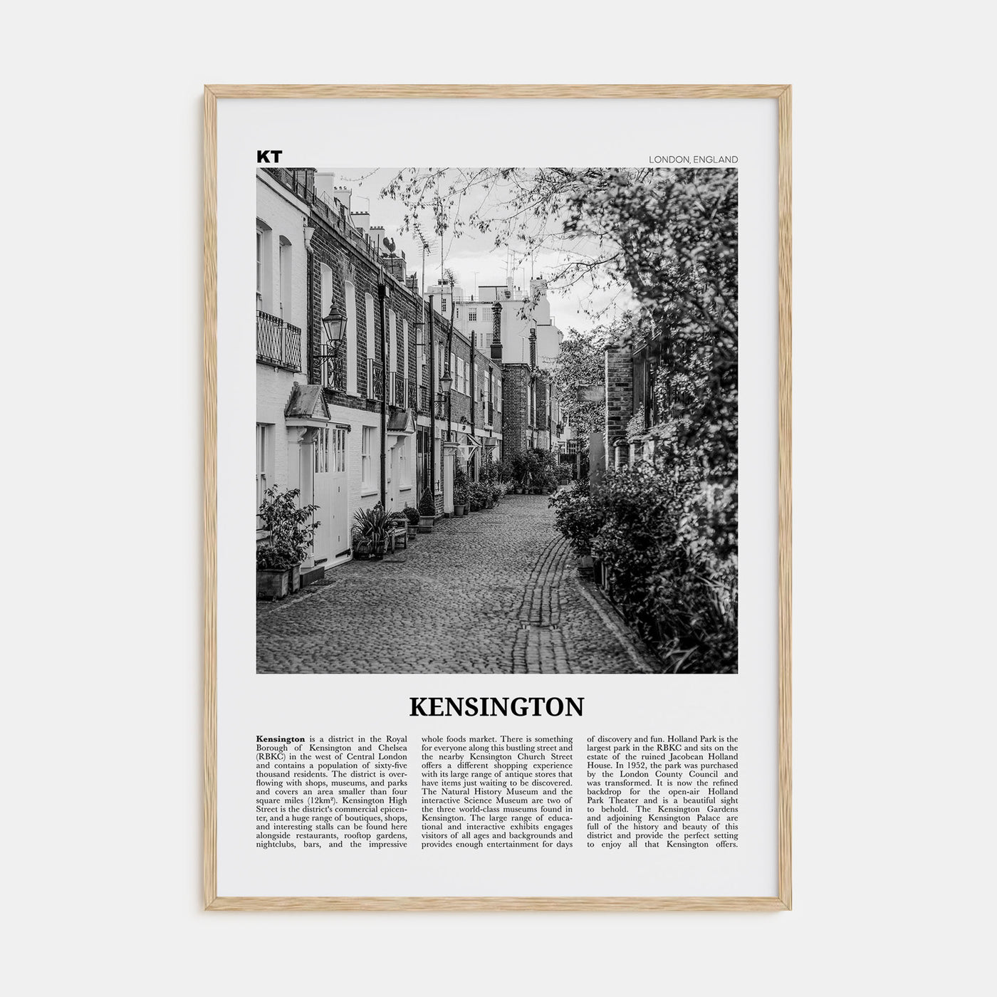 Kensington Travel B&W Poster