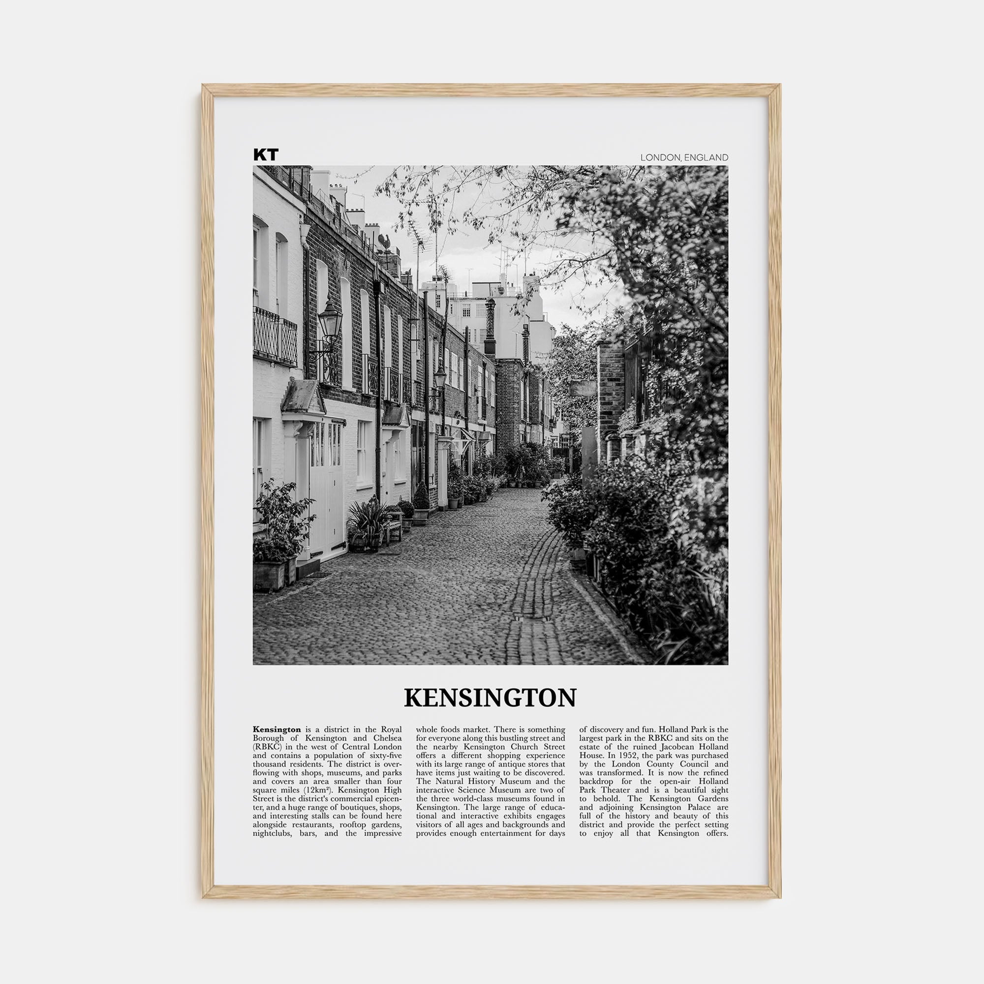 Kensington Travel B&W Poster