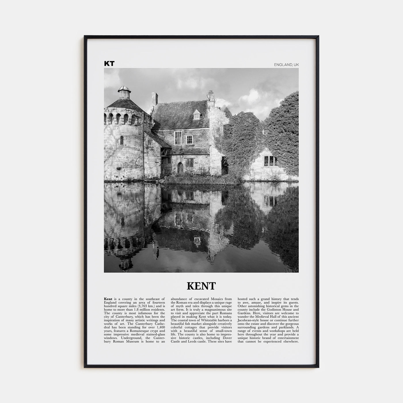 Kent Travel B&W Poster