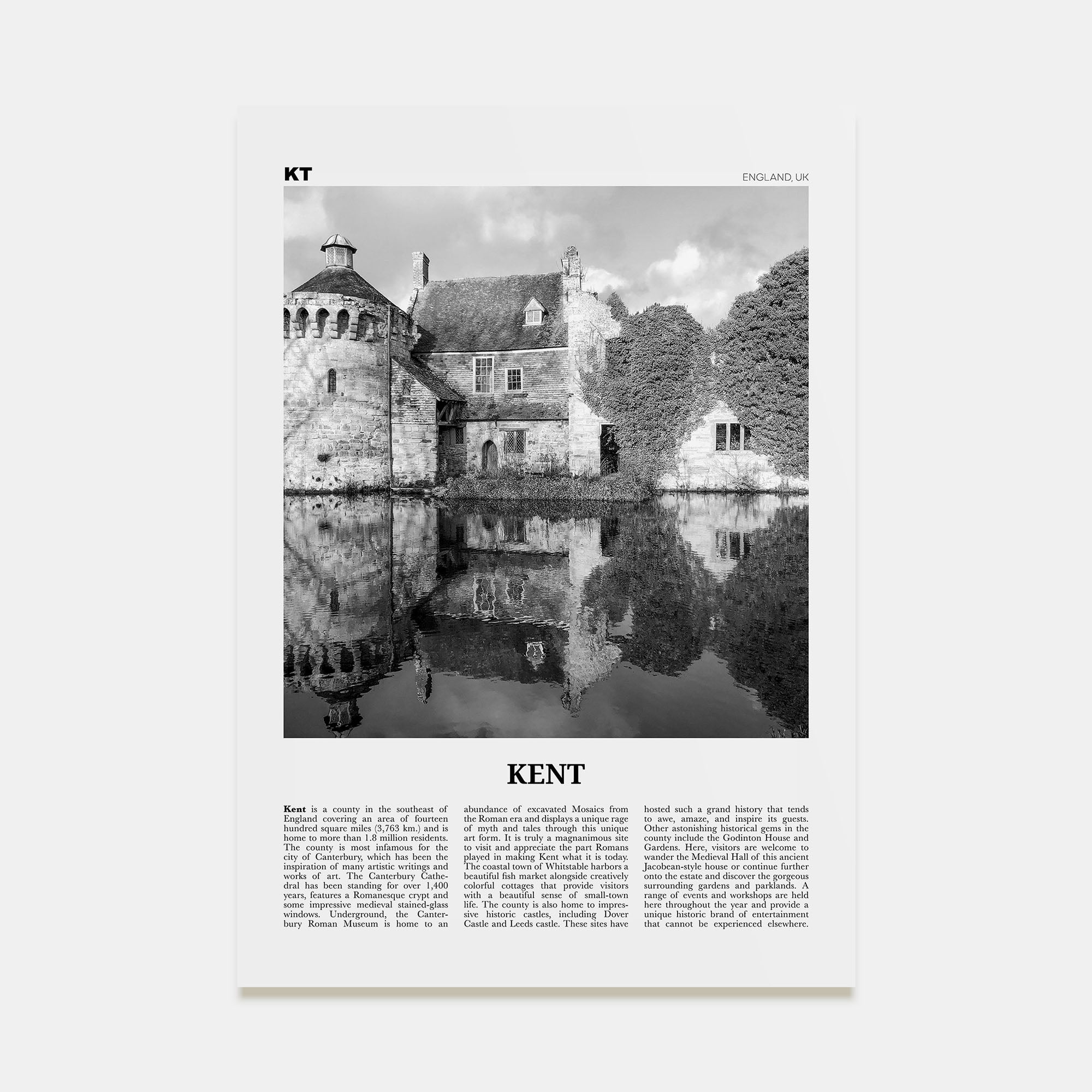 Kent Travel B&W Poster