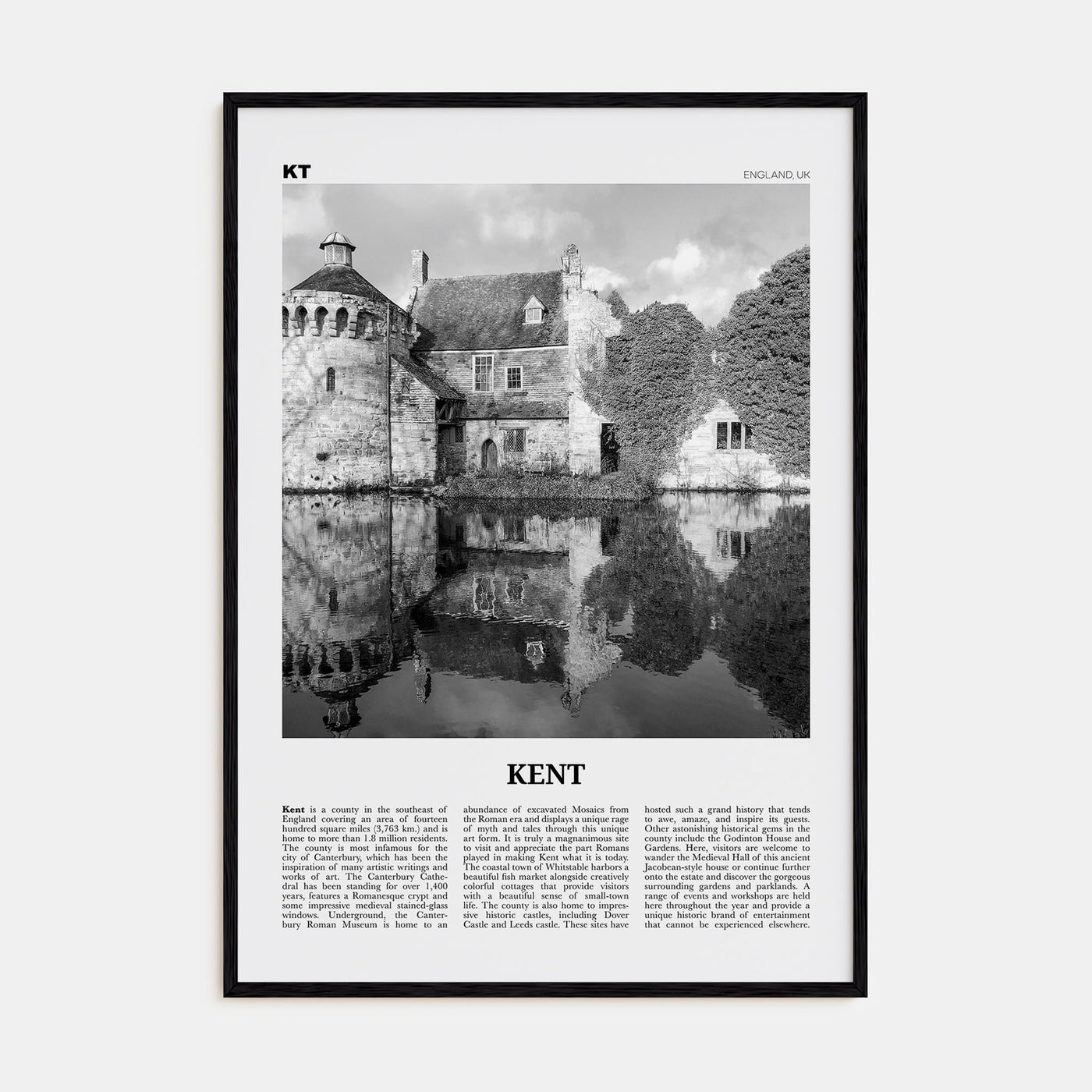 Kent Travel B&W Poster