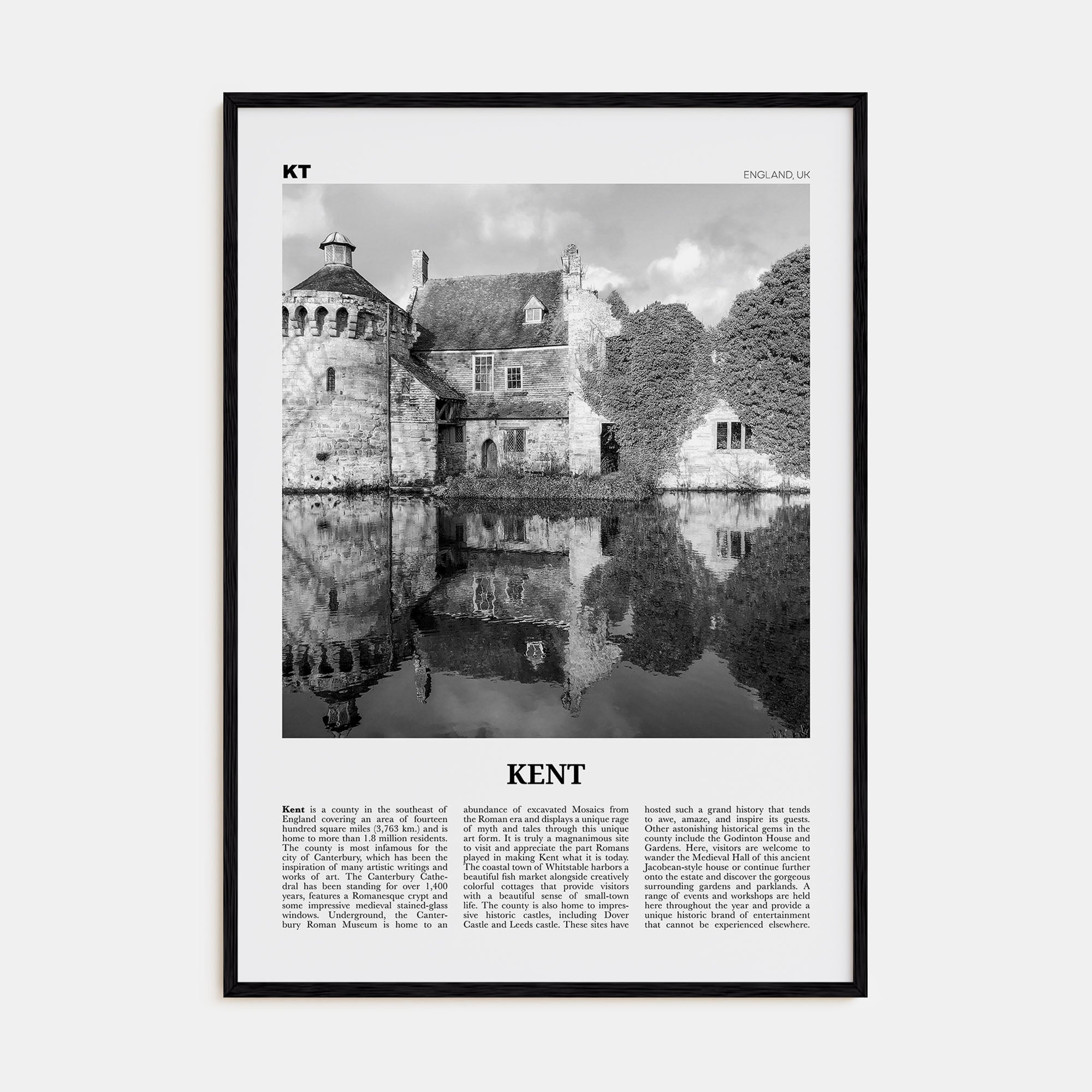 Kent Travel B&W Poster