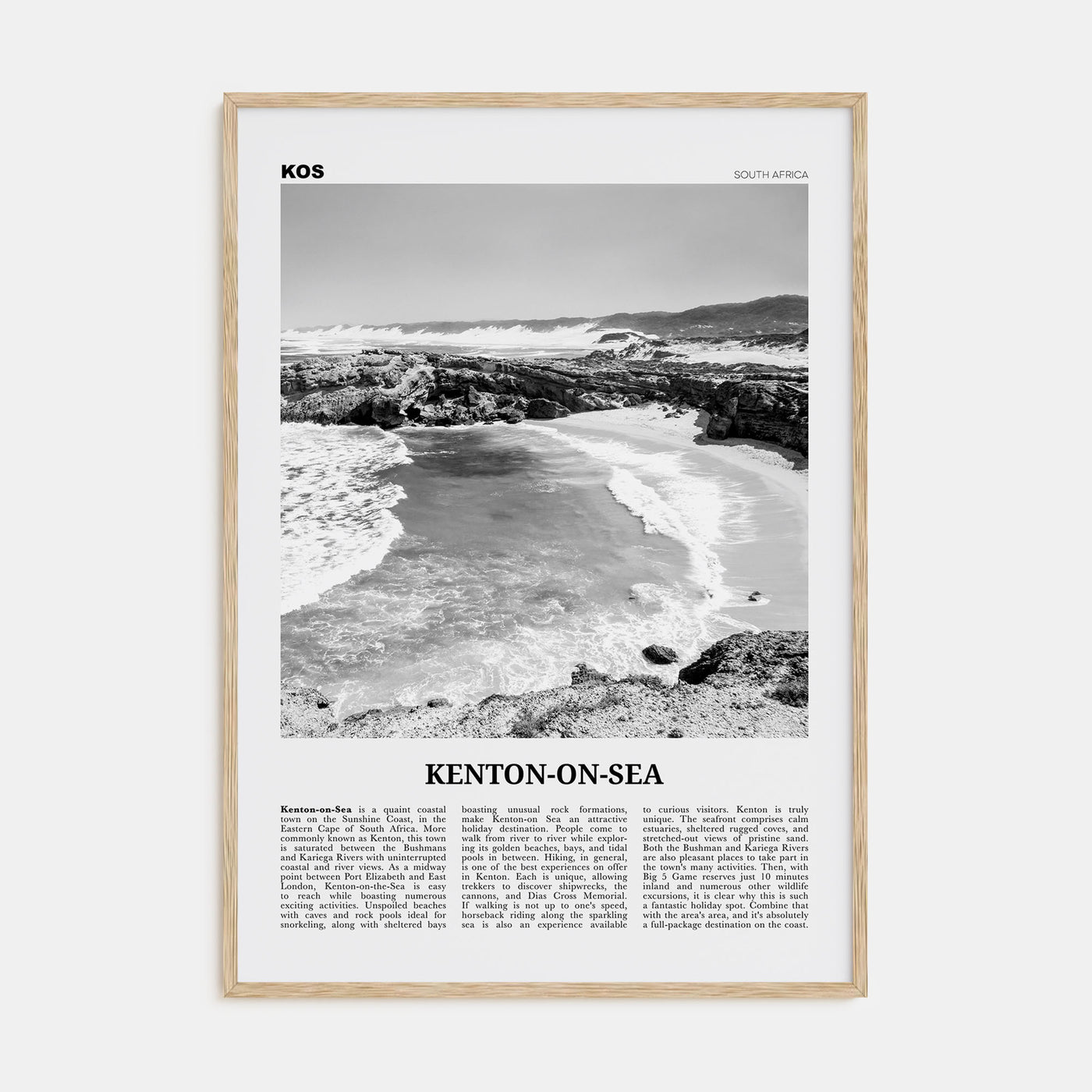 Kenton-on-Sea Travel B&W Poster