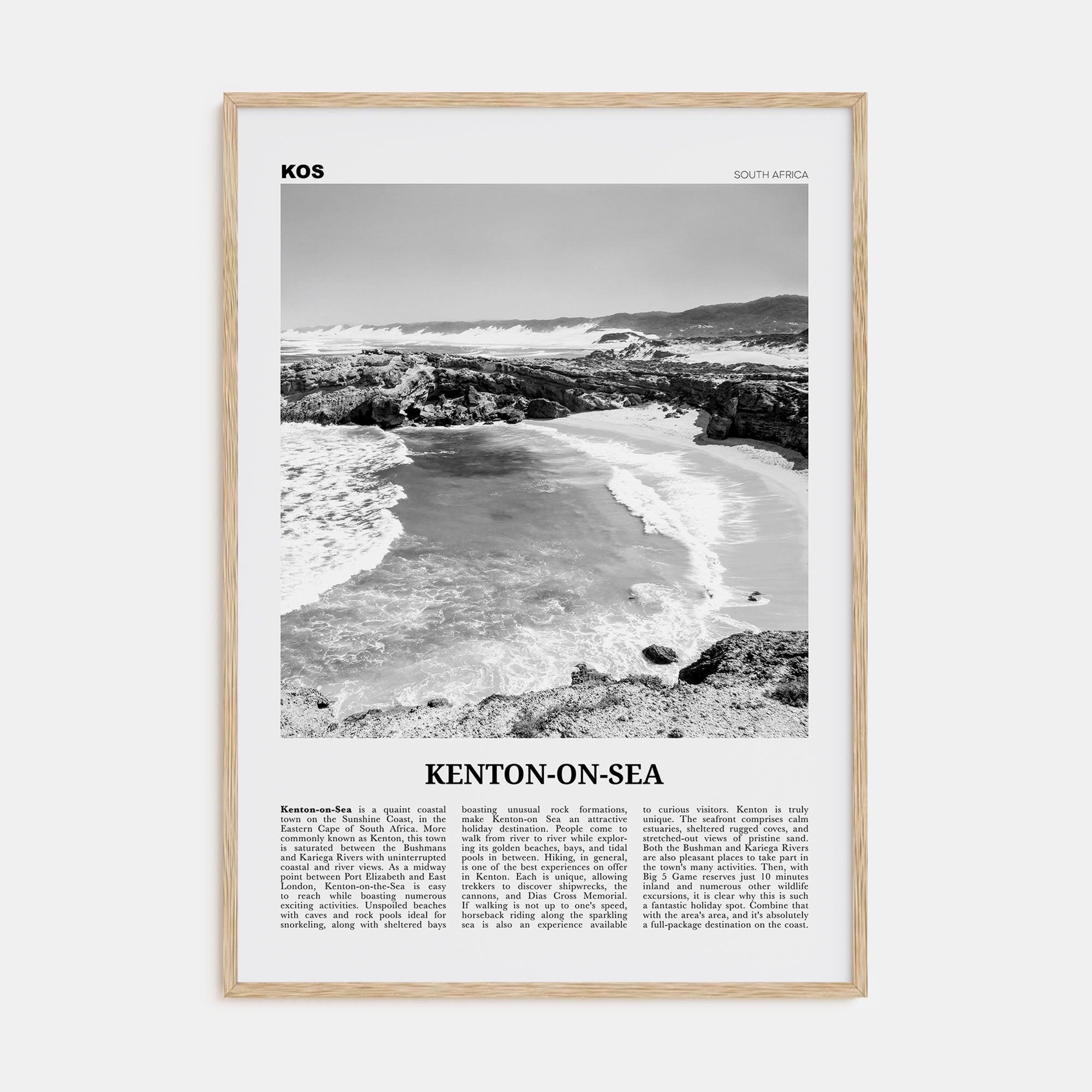 Kenton-on-Sea Travel B&W Poster