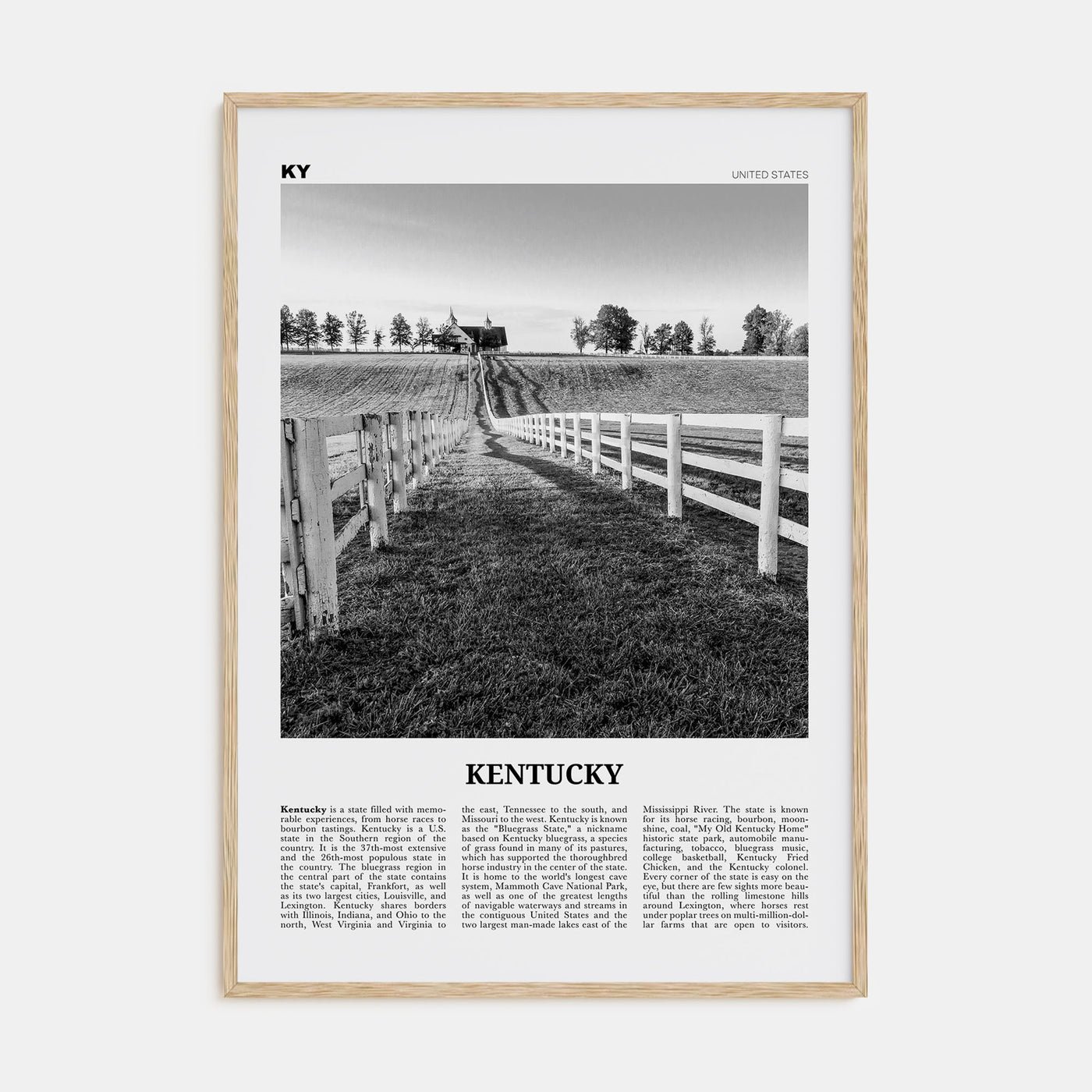 Kentucky Travel B&W No 2 Poster