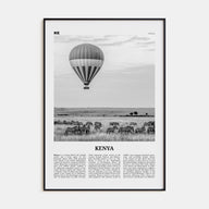 Kenya Travel B&W Poster