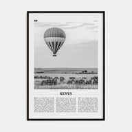 Kenya Travel B&W Poster