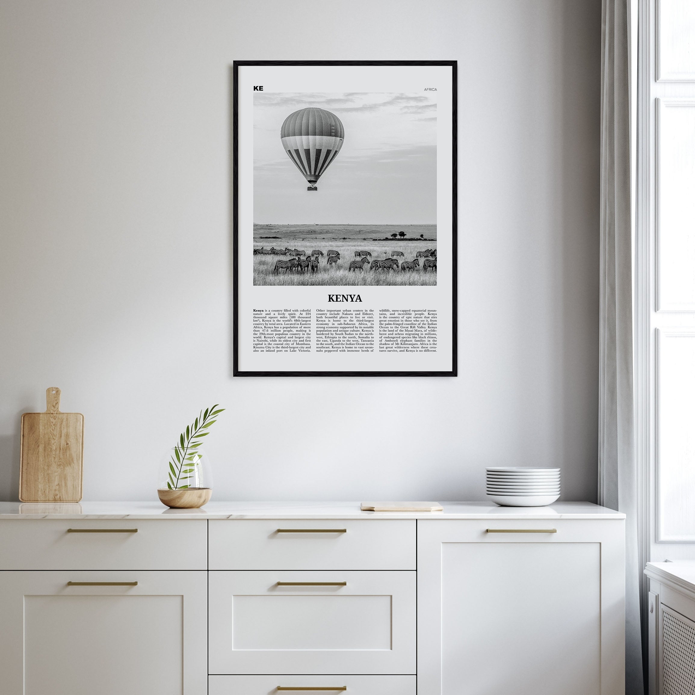 Kenya Travel B&W Poster